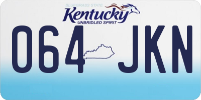 KY license plate 064JKN