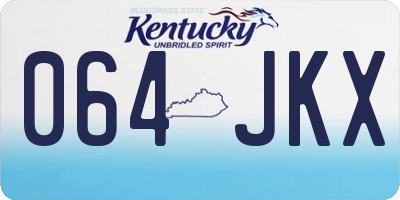KY license plate 064JKX
