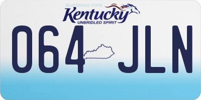 KY license plate 064JLN