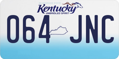 KY license plate 064JNC