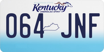 KY license plate 064JNF