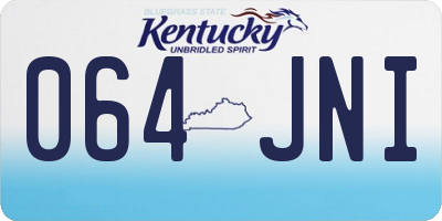 KY license plate 064JNI