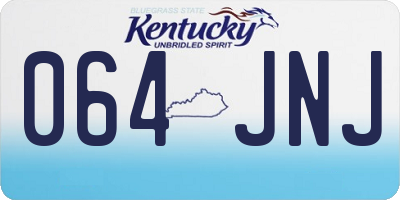 KY license plate 064JNJ