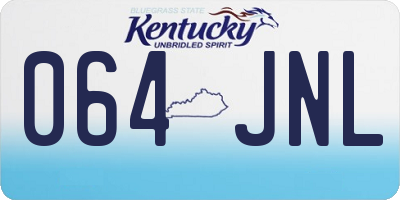 KY license plate 064JNL