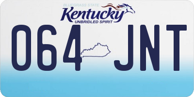 KY license plate 064JNT