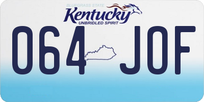 KY license plate 064JOF