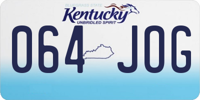 KY license plate 064JOG