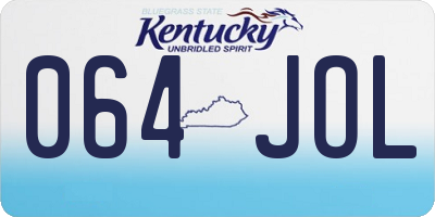 KY license plate 064JOL