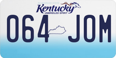 KY license plate 064JOM