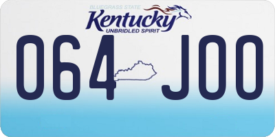 KY license plate 064JOO