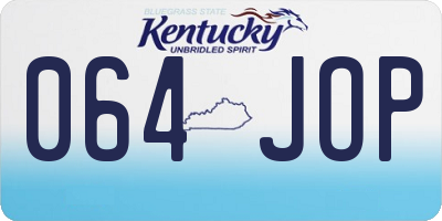 KY license plate 064JOP