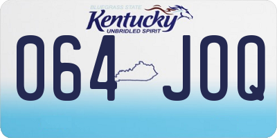 KY license plate 064JOQ