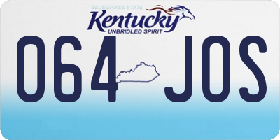 KY license plate 064JOS