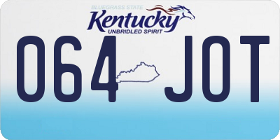 KY license plate 064JOT