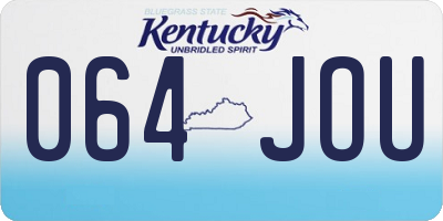 KY license plate 064JOU