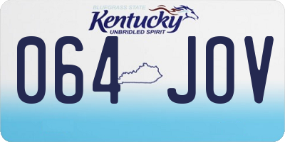 KY license plate 064JOV