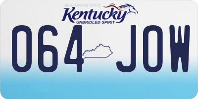 KY license plate 064JOW