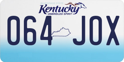 KY license plate 064JOX