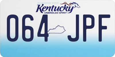 KY license plate 064JPF