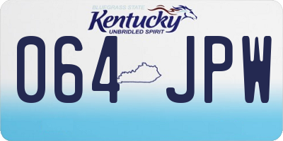 KY license plate 064JPW