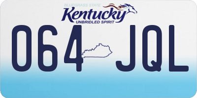 KY license plate 064JQL