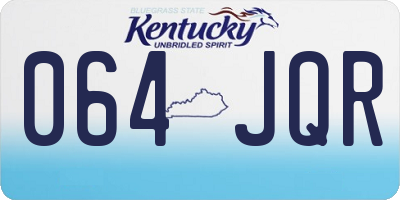 KY license plate 064JQR