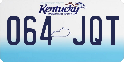KY license plate 064JQT