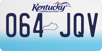 KY license plate 064JQV