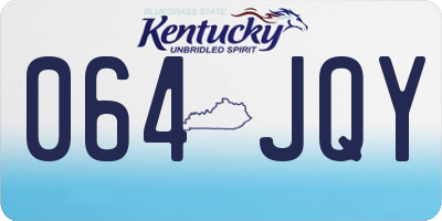 KY license plate 064JQY