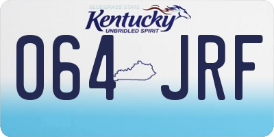 KY license plate 064JRF