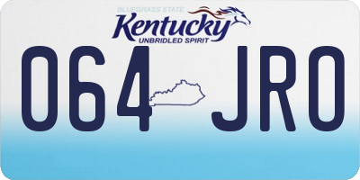KY license plate 064JRO