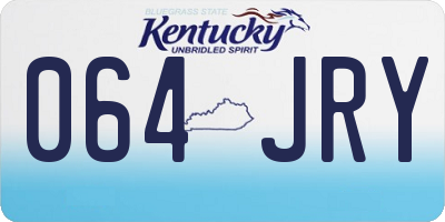KY license plate 064JRY
