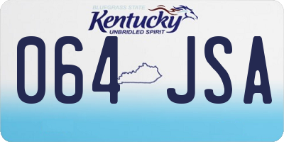 KY license plate 064JSA