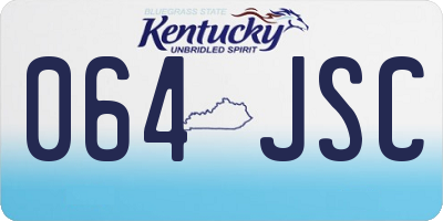 KY license plate 064JSC