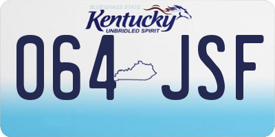 KY license plate 064JSF