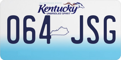KY license plate 064JSG