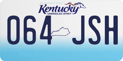 KY license plate 064JSH