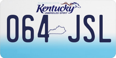 KY license plate 064JSL