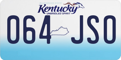 KY license plate 064JSO
