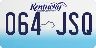 KY license plate 064JSQ