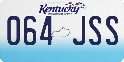 KY license plate 064JSS