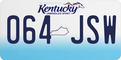 KY license plate 064JSW