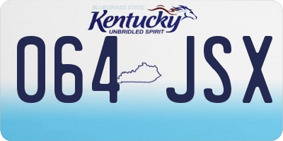 KY license plate 064JSX