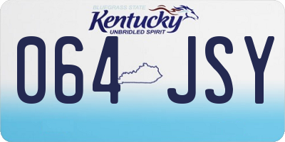 KY license plate 064JSY