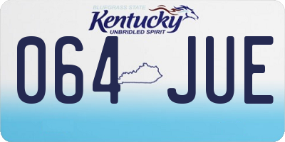 KY license plate 064JUE