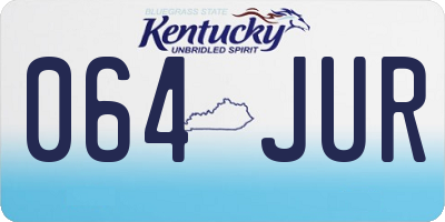 KY license plate 064JUR