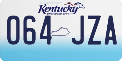 KY license plate 064JZA