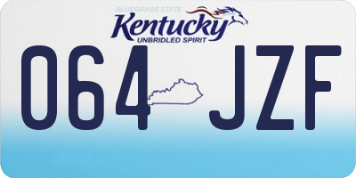 KY license plate 064JZF