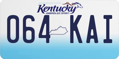 KY license plate 064KAI