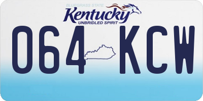 KY license plate 064KCW